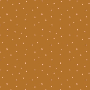 Pink Stars on Chocolate Coffee Brown