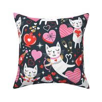 You're The Cat's Meow - Valentine's Day Midnight Blue Large