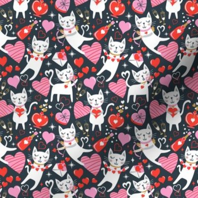 You're The Cat's Meow - Valentine's Day Midnight Blue Small