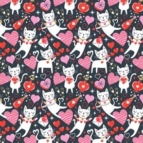 You're The Cat's Meow - Valentine's Day Midnight Blue Small