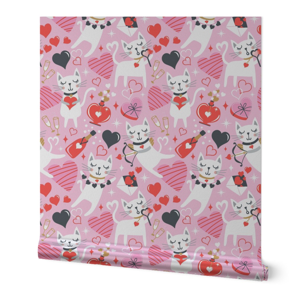 You're The Cat's Meow - Valentine's Day Pink Small