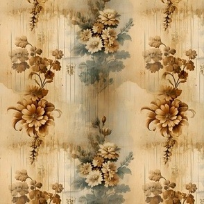 Brown & Tan Distressed Floral - small
