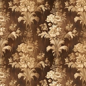 Brown & Ivory Distressed Floral - small