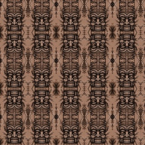 ANOTHER WICKED TIKI - SEPIA WITH FABRIC TEXTURE, SMALL SCALE