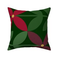 Pinwheel Flowers in Emerald and Ruby  - Large