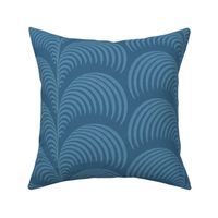 Serene palm Art Deco fern frond plume in midnight blue wallpaper 12 scale by Pippa Shaw