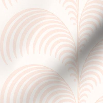 Serene palm Art Deco fern frond plume in delicate blush pink wallpaper 12 scale by Pippa Shaw