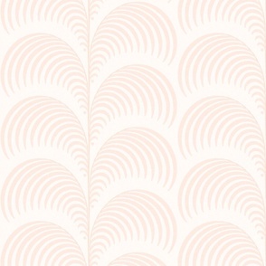 Serene palm Art Deco fern frond plume in delicate blush pink wallpaper 12 scale by Pippa Shaw