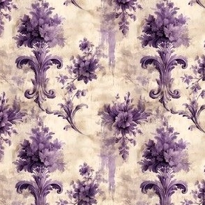 Purple & Ivory Distressed Floral - small