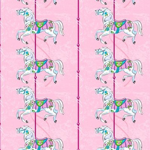 Carousel Ponies - Pink Background 
