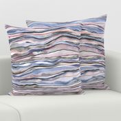 Serene wallscape - Geology stripes - Marble abstract watercolor - Hills landscape - Serenity Blue Rose Quartz - Medium