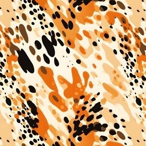 Orange, Cream & Black Abstract - small