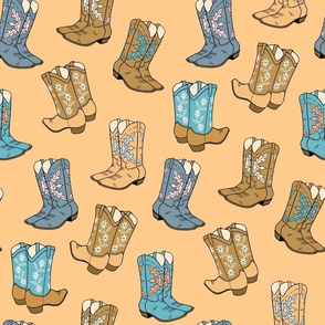 Cowboy boots (light peach, medium)