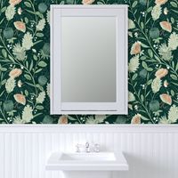 Serene Floral - Natural Teal (Large)