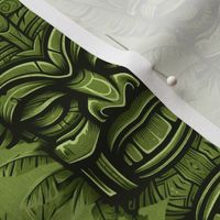 ANOTHER WICKED TIKI - VINTAGE GREEN WITH FABRIC TEXTURE, MEDIUM SCALE
