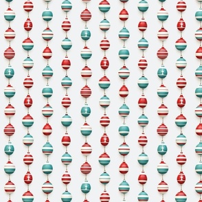 Garland made from buoys | Red and Marine Green on White