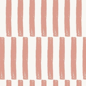 Brush Stroke Stripes - Blush Pink - Large scale - 12x11in