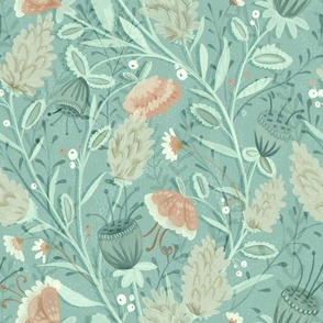 Serene Floral Mineral Blue - Medium