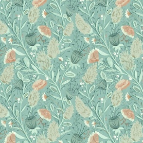 Serene Floral Mineral Blue - Small