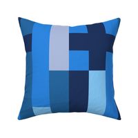 xl - Abstract geometric stripes and rectangles in shades of blue