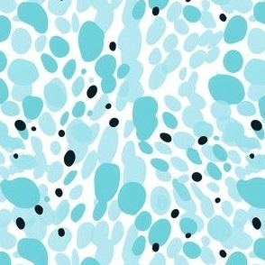 Turquoise & Black Dots on Blue - small