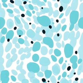 Turquoise & Black Dots on Blue - medium