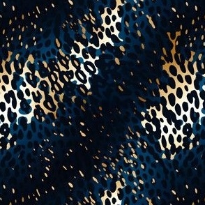 Blue & Black Leopard Print - small