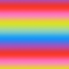 Bright 80s Candy Rainbow Ombré Stripes - Ditsy Scale - Horizontal Ombre Bold Bright Gradient