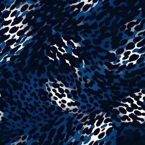 Blue & Black Leopard Print - medium