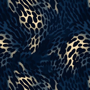 Blue & Black Leopard Print - large