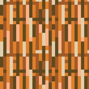 medium - Abstract geometric stripes and rectangles in yellow and brown earth tones