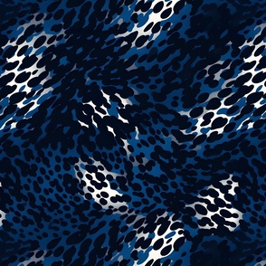 Blue & Black Leopard Print - large