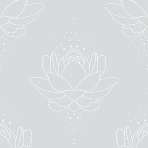 Serene Minimalist Lotus Flowers - Blue version