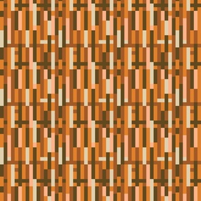 small - Abstract geometric stripes and rectangles in yellow and brown earth tones