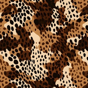 Black, Brown & Cream Abstract Dots - large