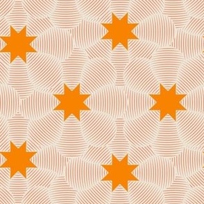 Geometric floral / stars / orange