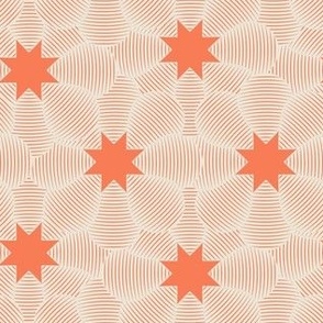 Geometric floral / stars / peach