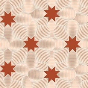 Geometric floral / stars / maroon / rust