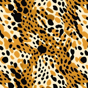 Black, Brown & Cream Abstract Polka Dots - large