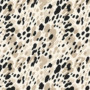 Cream, Black & Brown Abstract Dots - small