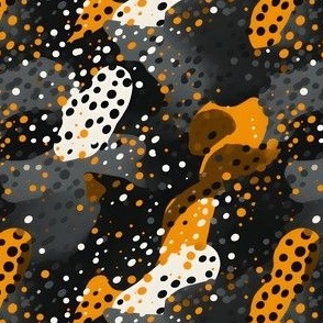 Gray, Orange & White Abstract Dots - small