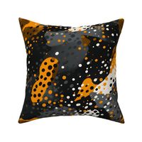 Gray, Orange & White Abstract Dots - large