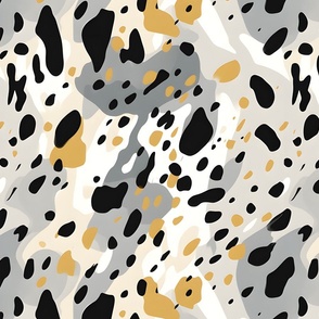 Gray, Yellow & Black Abstract Dots - large