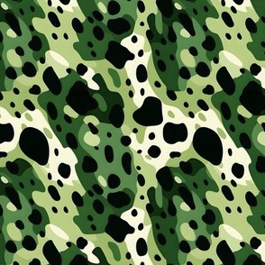 Green, Cream & Black Abstract Dots - small