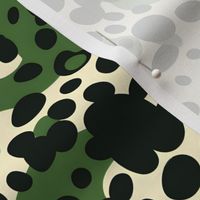 Green, Cream & Black Abstract Dots - medium