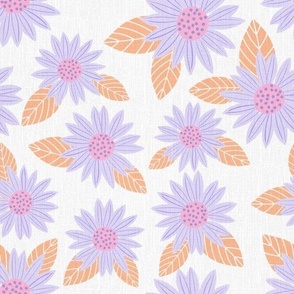 Vintage Lilac Daisy Floral in Peach Fuzz Pastels (medium)