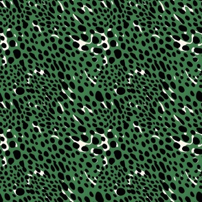 Green & Black Abstract Dots - medium