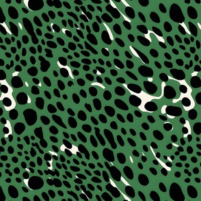 Green & Black Abstract Dots - large