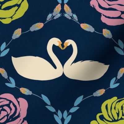 Swan in love navy blue - Valentine’s day 2