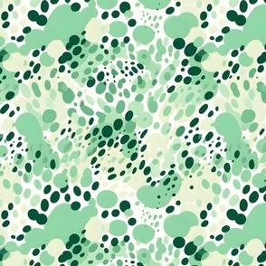 Green, White & Cream Abstract Dots - small